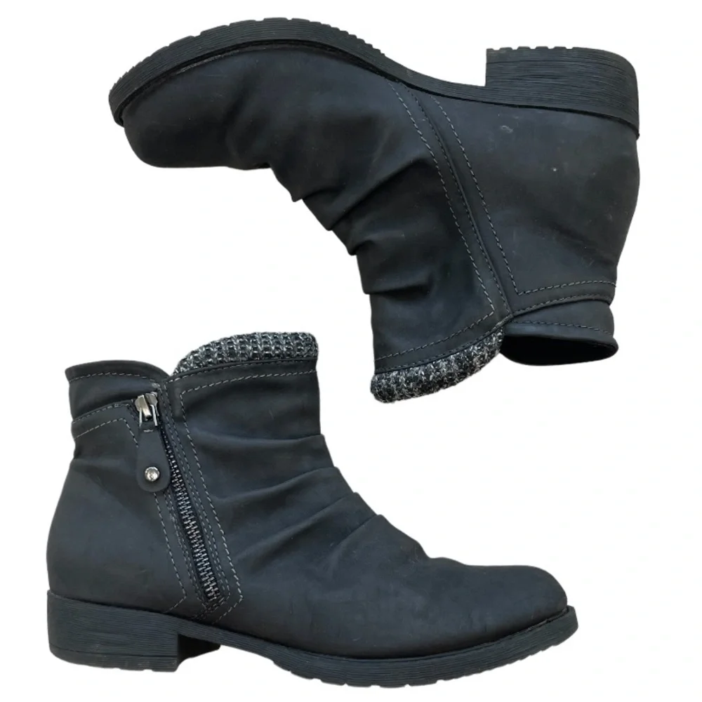 Sporto Honor Water Resistant Snow Boots Black Sweater Cuff Booties Size 8.5